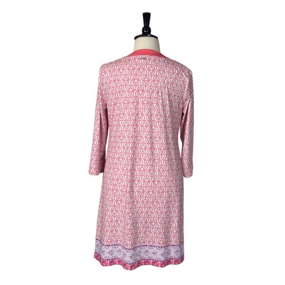 Cabana Life Tunic Dress V-neck Sleeveless Peach White Geo Women’s Plus Size 1X - Picture 5 of 14